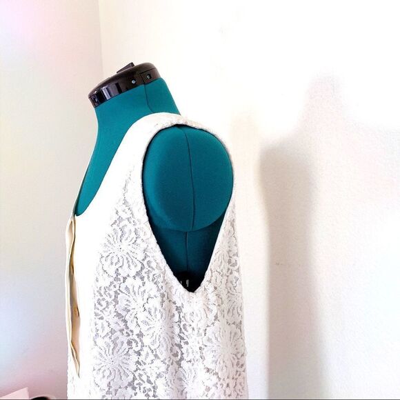 Chloe Robe Lace tunic mini dress ivory - Picture 2 of 13